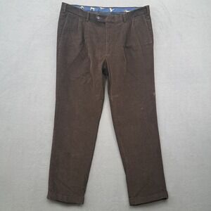Lauren Ralph Lauren Men Corduroy Pleated Dress Pants Brown Waist 38 Inseam 30